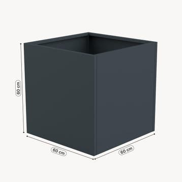 Plantenbak Vaargel buiten bloembak 60x60x60 cm antracietgrij, Tuin en Terras, Verzenden