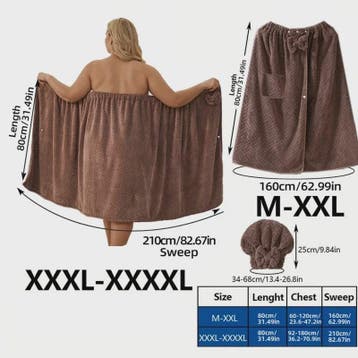 Draagbare Handdoek Set: Badjas Rok & Haarband - Zacht & Abso, Verzenden, Nieuw