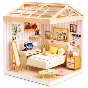 Dreamy mini house Slaapkamer Bedroom met ledlamp DIY Mode..., Verzenden, Nieuw