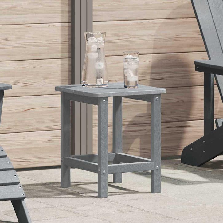 vidaXL Bijzettafel Lichtgrijs 38 x 38 x 46 cm Polyetheen, Tuin en Terras, Tuintafels, Nieuw, Verzenden