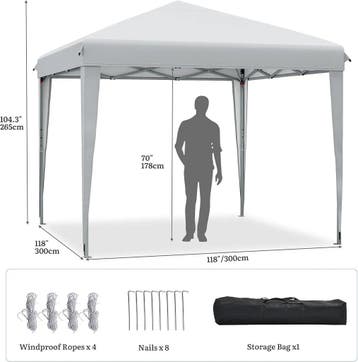YITAHOME Paviljoen 3×3 m, easy-up partytent, uv-beschermi.., Verzenden, Nieuw