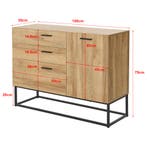Sideboard Lavangen commode 75x100x35 cm eikenkleurig en zwar, Verzenden, Nieuw