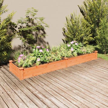 vidaXL Plantenbak verhoogd met voering 240x60x25 cm, Minder dan 30 cm, 100 cm of meer, Verzenden, Nieuw