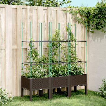 vidaXL Plantenbak met latwerk 120x40x142,5 cm polypropeen, Tuin en Terras, Verzenden, Nieuw, Kunststof