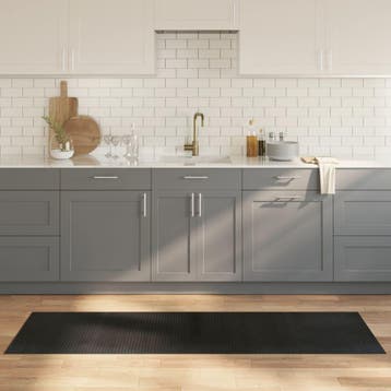 vidaXL Vloerkleed rechthoekig 60x200 cm bamboe zwart, Verzenden, Nieuw, Zwart