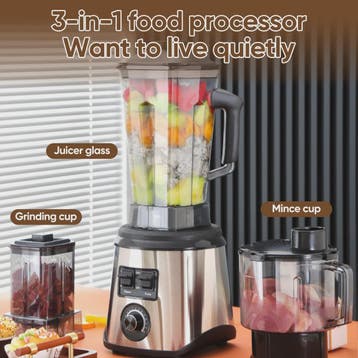 Krachtige 3-in-1 Keukenmachine: Blender, Mixer & Foodprocess, Verzenden, Nieuw