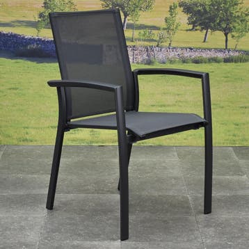 Malaga dining tuinstoel stapelbaar antraciet aluminium, Ophalen of Verzenden, Nieuw