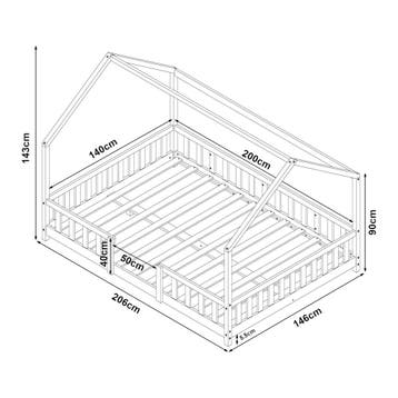 [en.casa] Kinderbed Sisimiut met uitvalbeveiliging 140x200 c, Verzenden, Nieuw