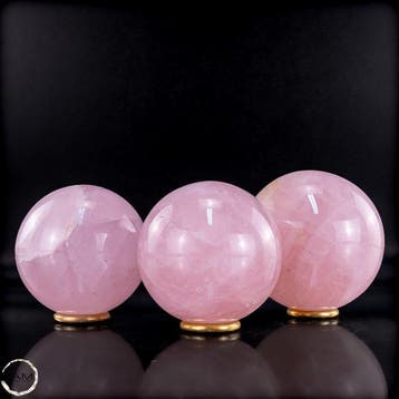 Natuurlijke rozenkwarts-set – – 3 prachtige, Verzamelen, Mineralen en Fossielen