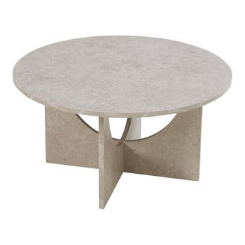 Salontafel Rindal rond betonkleurig licht 80x41,5 cm [en.cas, Huis en Inrichting, Tafels | Salontafels, Verzenden, Nieuw