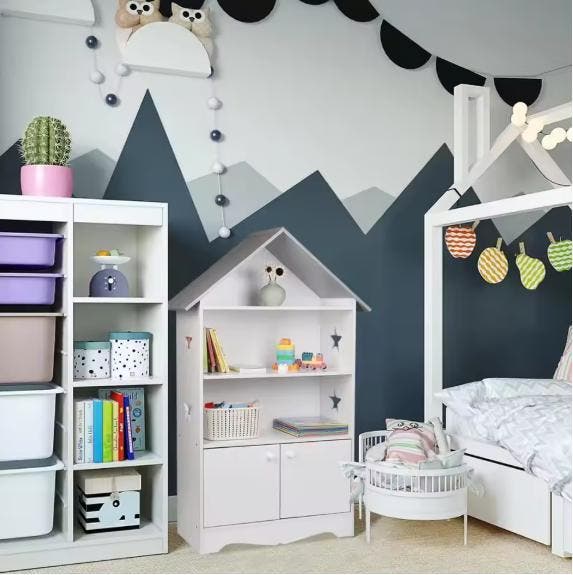 Kinderboekenkast met Deur Opbergrek Boeken en Speelgoed, Huis en Inrichting, Kasten | Overige, Nieuw, Verzenden