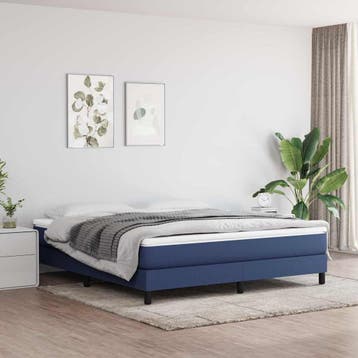 vidaXL Boxspring bed stof blauw 160x200 cm, 200 cm, Stof, 160 cm, Verzenden