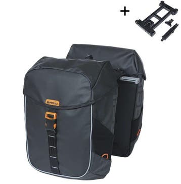 Dubbele Fietstas Basil Miles Tarpaulin MIK - 34 liter - Zwar, Verzenden, Nieuw