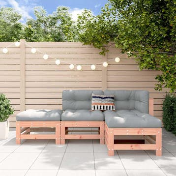 vidaXL 4-delige Loungeset massief douglashout, Verzenden, Nieuw, 4 zitplaatsen, Loungeset