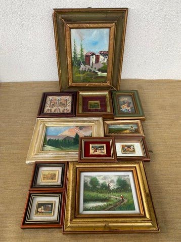 Collectie merkartikelen - 20x diverse kleine schilderijen