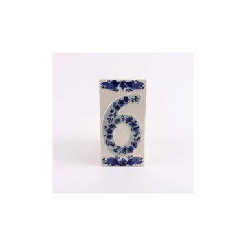 Huisnummer 6 Delfts Blauw Keramiek, Ophalen of Verzenden, Nieuw