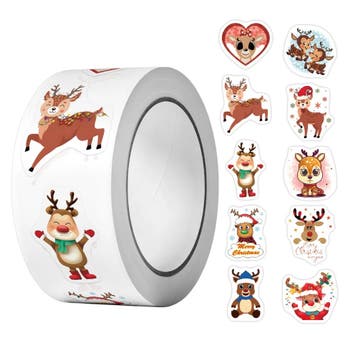 500 Kerst Stickers Op Rol - 2.5cm - Kerststickers -, Verzenden, Nieuw