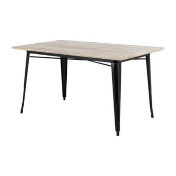 Bolero | Eettafel Mangohouten Blad | Zwarte Poot | 1450mm, Verzenden, Nieuw in verpakking