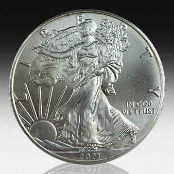 Verenigde Staten. 1 Dollar 2021 American Silver Eagle, Postzegels en Munten