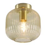 Amberkleurige plafondlamp Charlois, glas, retro, Ophalen of Verzenden, Nieuw, Glas, Retro
