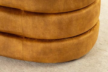 Extravagante gestoffeerde bank VOGUE 115 cm mosterdgeel, Ophalen of Verzenden, Nieuw