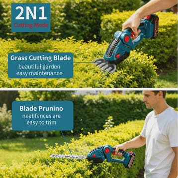 Draadloze 2-in-1 Heggenschaar & Grastrimmer op Accu - Lichtg, Verzenden, Nieuw