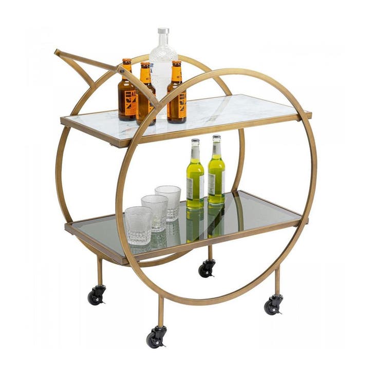 *WOONWINKEL* Kare Design Loft Ronde Design Trolley Messing, Huis en Inrichting, Keuken | Keukenelementen, Nieuw, Verzenden