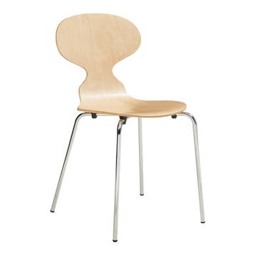 Eetkamerstoelen Kil set van 4 naturel en chroom [en.casa], Huis en Inrichting, Stoelen, Verzenden, Nieuw