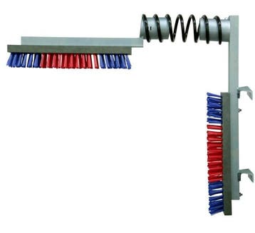 Dubbele Kerbl veeborstel, rood blauw met veer, Ophalen of Verzenden, Nieuw