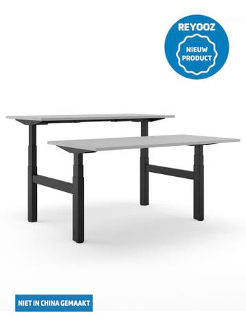 Laag-hoog duo bureau Excellent - zwart - blad naar keu..., Nieuw in verpakking