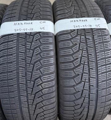 2x 205-55-17 Hankook Winter 2x 5mm €45 Per Band 205 55 17, Auto-onderdelen, Banden en Velgen, Ophalen, Gebruikt, 17 inch, Band(en)