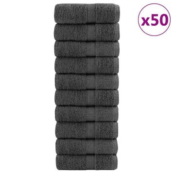 vidaXL Premium washandjes SOLUND 50 stuks antraciet 30x30cm, Verzenden, Nieuw