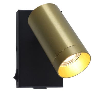 Moderne wandspot messing, Nadi, met schakelaar, Huis en Inrichting, Lampen | Wandlampen, Ophalen of Verzenden, Nieuw