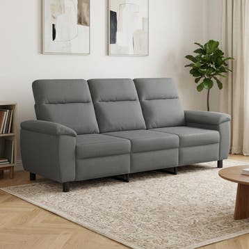 vidaXL Bank Donkergrijs 214 x 90 x 95 cm Stof, Verzenden, Nieuw, Stof, 200 tot 250 cm