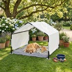 Honden tent Valevali 122x122x90 cm zwart en wit [en.casa], Dieren en Toebehoren, Verzenden, Nieuw