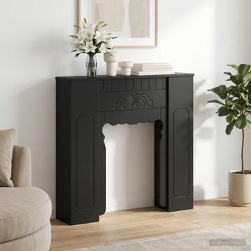 vidaXL Haardomlijsting Zwart 93 x 20 x 89 cm Bewerkt hout, Verzenden, Nieuw