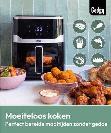 2dekans | Gadgy Airfryer 5L met Kijkvenster – 1400W –, Ophalen of Verzenden, Zo goed als nieuw