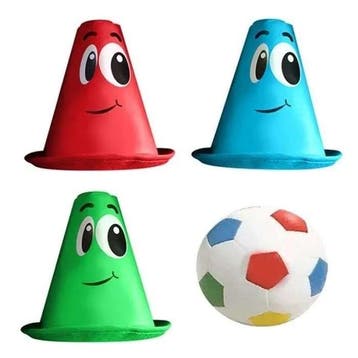 STEMPEL Voetbal en 3 kegels (bal - bal - bal), Verzenden, Nieuw
