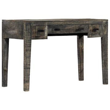 vidaXL Bureau 110x50x75 cm massief mangohout zwart, Verzenden, Nieuw