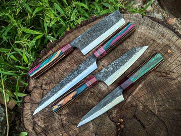 Kitchen Knife , Hand-Forged with Old Steel -Exquisite Set of
