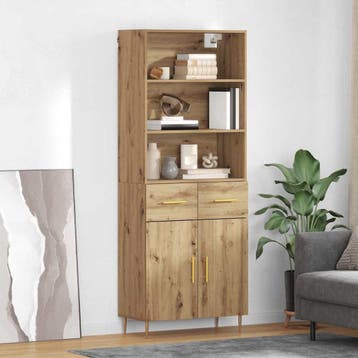 vidaXL buffetkast Artisan Eiken 69,5 x 34 x 180 cm Bewerkt, Huis en Inrichting, Kasten | Buffetkasten, Minder dan 50 cm, Verzenden