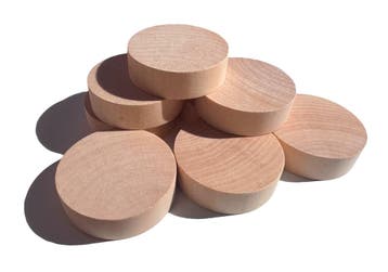 Set van 30 houten schijven (dia: 6 cm, dikte: 18 mm, schima, Ophalen of Verzenden, Nieuw