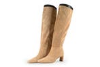 Manfield Laarzen in maat 38 Beige, Kleding | Dames, Schoenen, Hoge laarzen, Verzenden, Beige, Zo goed als nieuw