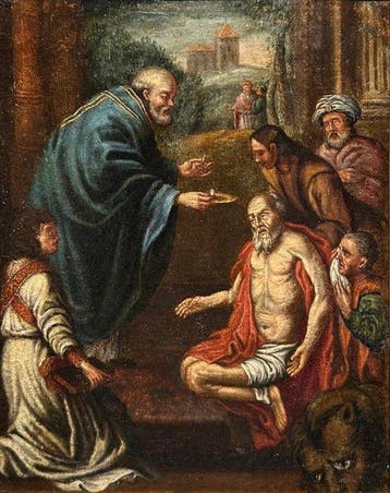 Escuela del Norte (XVII) - The Communion of Saint Jerome,, Antiek en Kunst