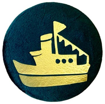 Baretspeld / button met de stoomboot groen, Ophalen of Verzenden, Nieuw