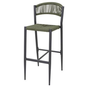 Bolero Eden PE gevlochten rattan outdoor barkrukken groen (2, Verzenden, Nieuw in verpakking