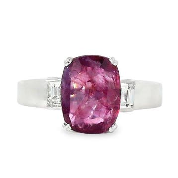 Ring Platina - 3.34ct. tw. Saffier - Diamant - No Heat, Nieuw