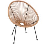 Tuinstoel - Draad - Rotan - Beige - 87 x 70  x 73 CM, Ophalen of Verzenden, Nieuw