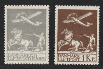 Denemarken 1929 - Denemarken 180-81 ** Luchtpost 1929, 50, Gestempeld