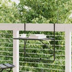 vidaXL Balkontafel 60x40 cm staal zwart, Tuin en Terras, Verzenden, Nieuw, Metaal